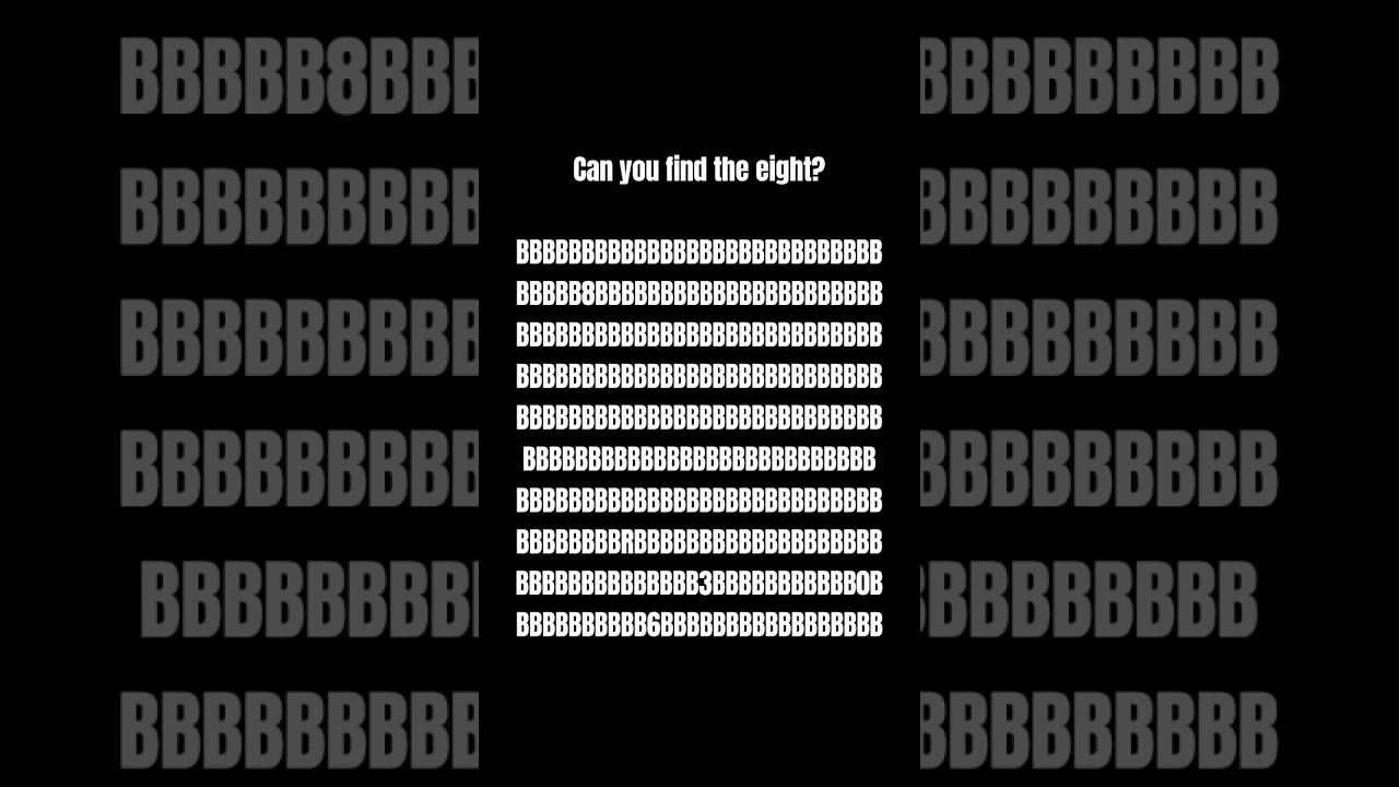 Can you find the eight?