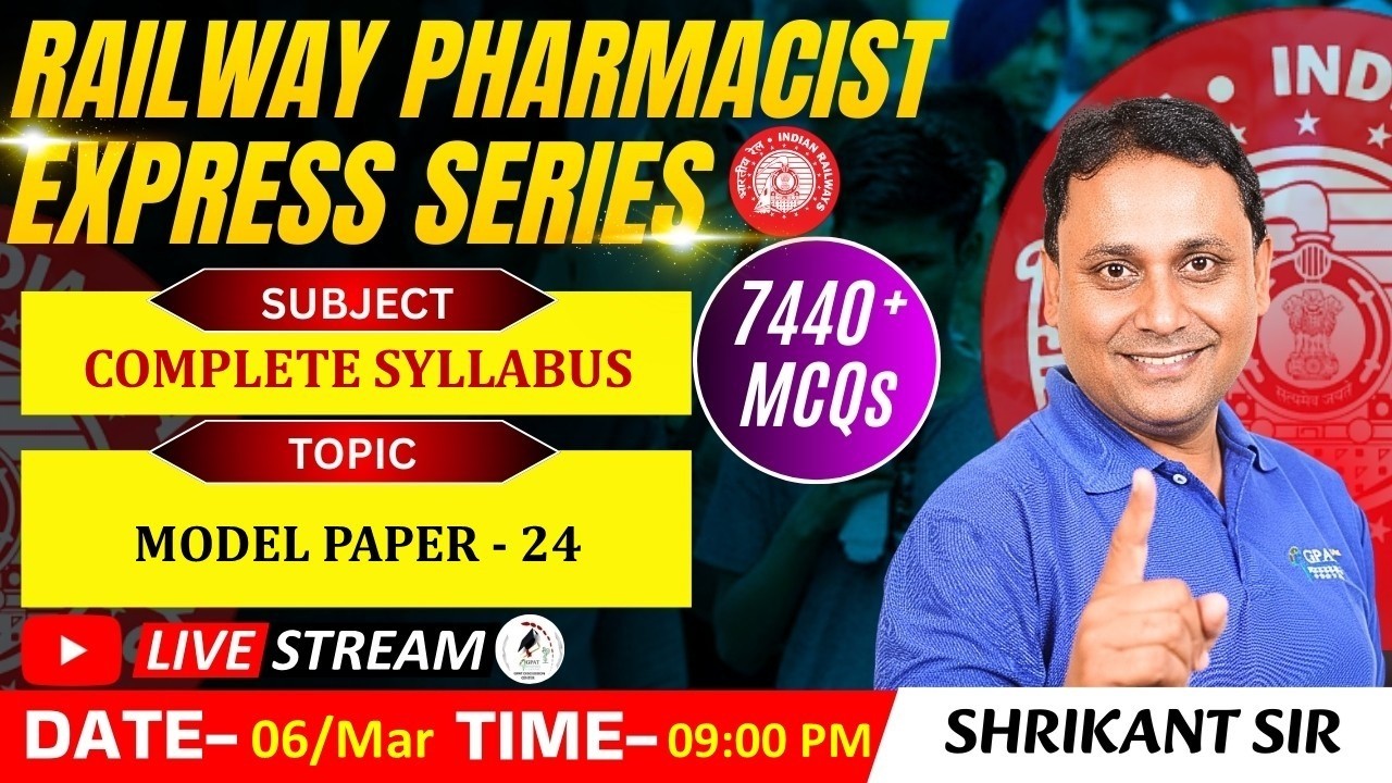 L- 163 | Model Paper- 24- Complete Syllabus | RAILWAY(RRB) PHARMACIST 7440+ MCQ #railwaypharmacist