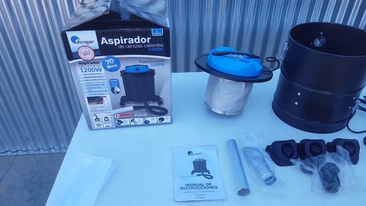 ASPIRADOR CENIZAS CALIENTES 1200W - YouTube