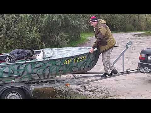 Лафет (прицеп) для лодки "Казанка" своими руками. Лёгкий спуск и подъем лодки на мелководьи.