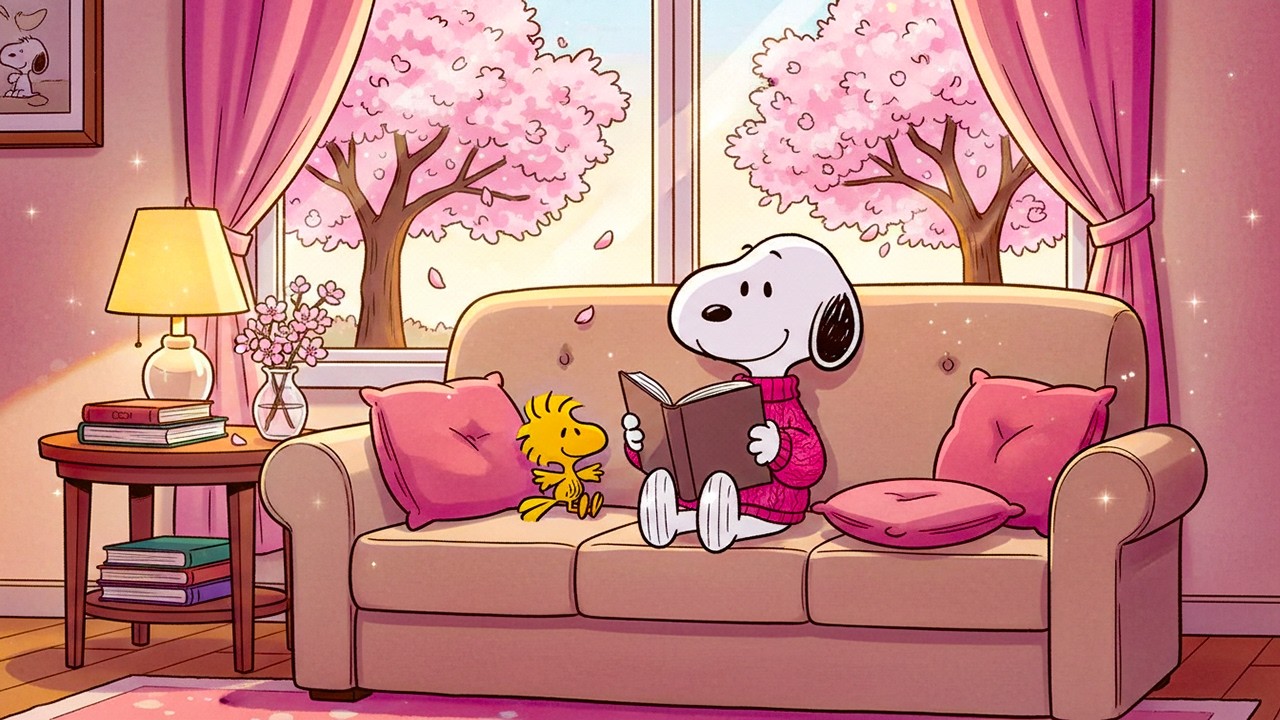 Dreamy Spring Café Lofi Mix 🌷☕ Golden Evening Glow & Cherry Blossoms | Study Beats to Relax & Unwind