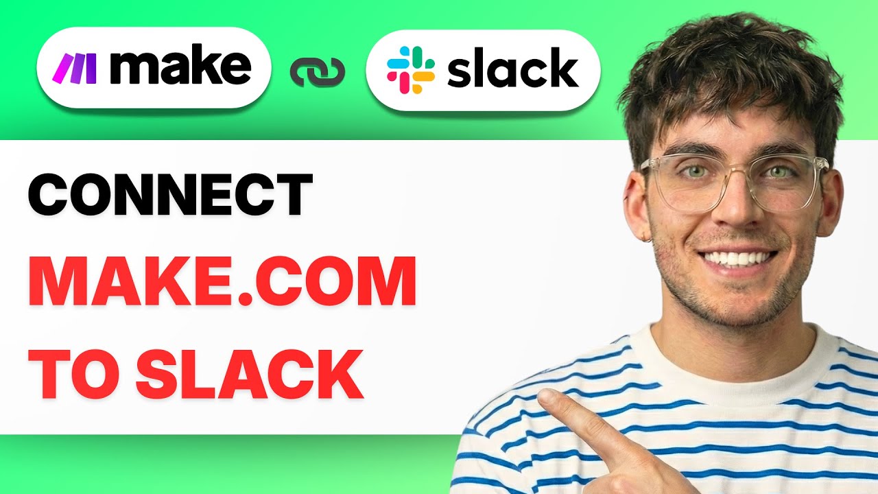 Make.com Slack integration tutorial thumbnail
