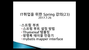 Spring 23강 스프링 부트(스프링 부트 설정, Thymeleaf 템플릿, 방명록 테이블 만들기, mybatis mapper interface)