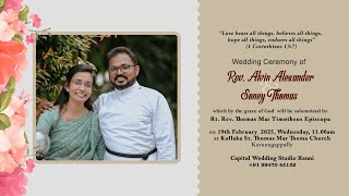 Wedding Live || Rev. Alvin Alexander & Soney Thomas