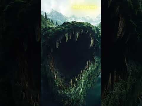 Drone Enters Monster-Like Cave Mouth! 🛸👹 | Mysterious Cave Exploration #Shorts