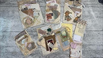 Book page pockets, fully loaded plus book page scrap pads Great happy mail or junk journal ephemera