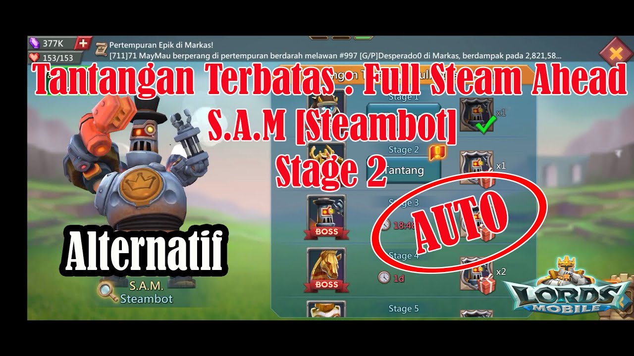 Tantangan Terbatas : Full Steam Ahead Stage 2 AUTO Alternatif