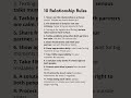 10 RELATIONSHIP RULES