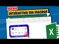 Crear Menu Interactivo en Excel para navegar entre hojas a traves de vinculos creados