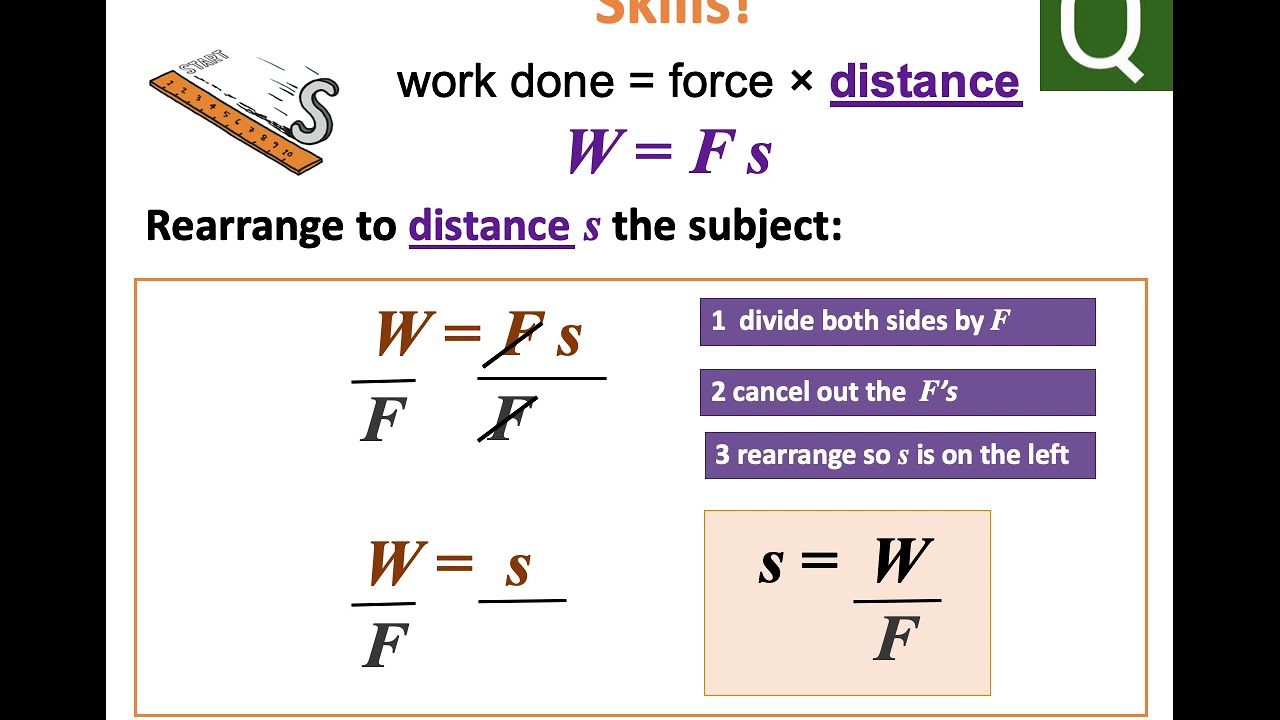 GCSE Physics Equation Work Done, Force and Distance YouTube