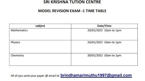 12th revision exam-1 model| Instructions for exam@vivekmathsscience1013