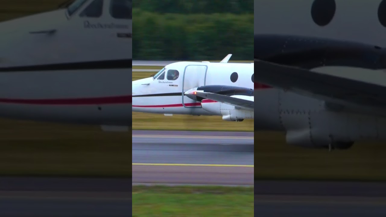 Jonair Beech 1900C Taxing after Landing at Stockholm Arlanda Airport