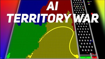 AI territory war simulation | AI battle | Marble Race | Algodoo | Multiply or Release