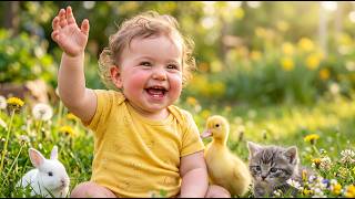 Baby Plays Hide & Seek with Cute Baby Animals 🐣 Where Is My Pet? | Fun Video for Kids #cute #baby screenshot 1