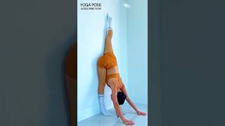 Flexible Yoga Pose Wall Bend Over Splits