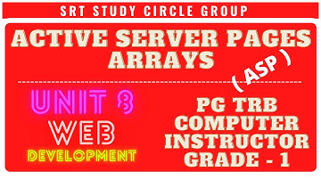 ASP  - ARRAYS - PG TRB Computer Instructor GRADE -  I,  WEB DEVELOPMENT - SRT Study Circle Group