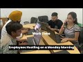 Employees hustling on a Monday morning