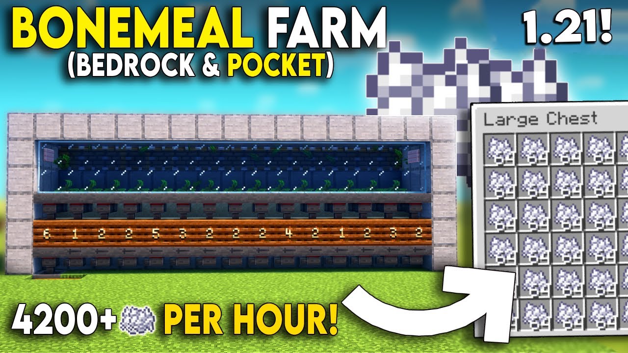 Minecraft Bone Meal Farm 1.21 Bedrock | Bonemeal Farm Pocket/Xbox ...