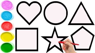 Learn New Shapes drawing,Colors for kids|Toddler Learning videos,2d shapessong,preschool learning,24