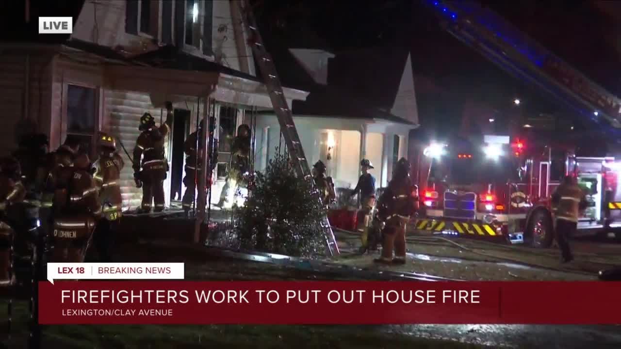 Lexington firefighters working to put out house fire in Lexington/Clay ...