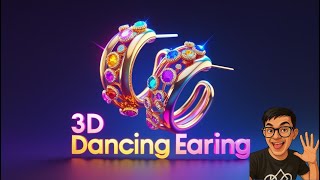 3D Dancing Earring Animation with Three.js | Interactive WebGL Jewelry Art