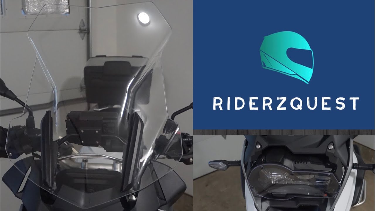 2021 BMW 1250GS PUIG Windscreen Reinforcement Kit Headlight Protector Install Accessories Screen