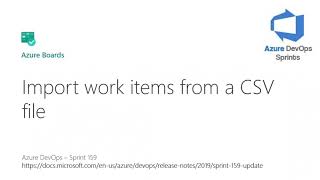 Celebrity #azuredevopssprints 159 - Import work items from a CSV file Profile