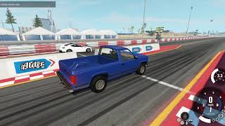 Sleeper ttruck beats insanely fast car in beamng drive at drag strip. INSANE!