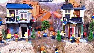 MINI BRICK DAM COLLAPSE AND LEGO CITY DISASTER  TSUNAMI LEGO DAM BREACH