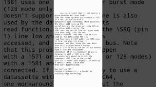 Problem when you connect 1581 to a C64 with a data datassette also connected. How to fix this issue?