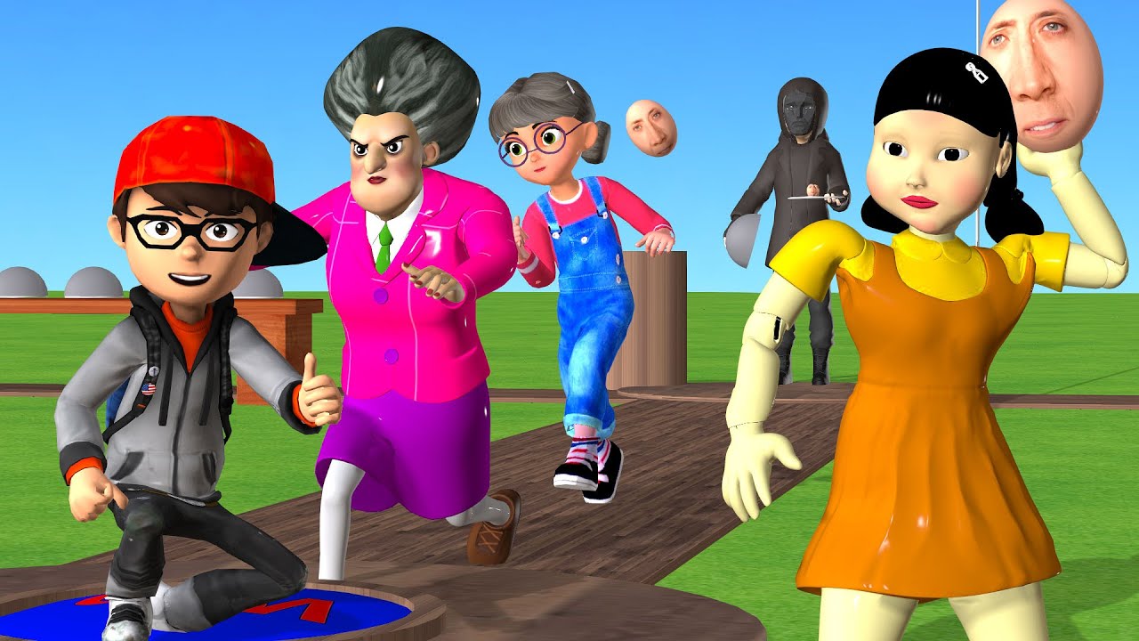 Scary Teacher 3D Who runs faster in the egg throwing game
