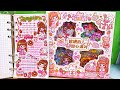 ASMR Journaling With Me 🍓 Pink Sweetheart Sticker Set | No Talking