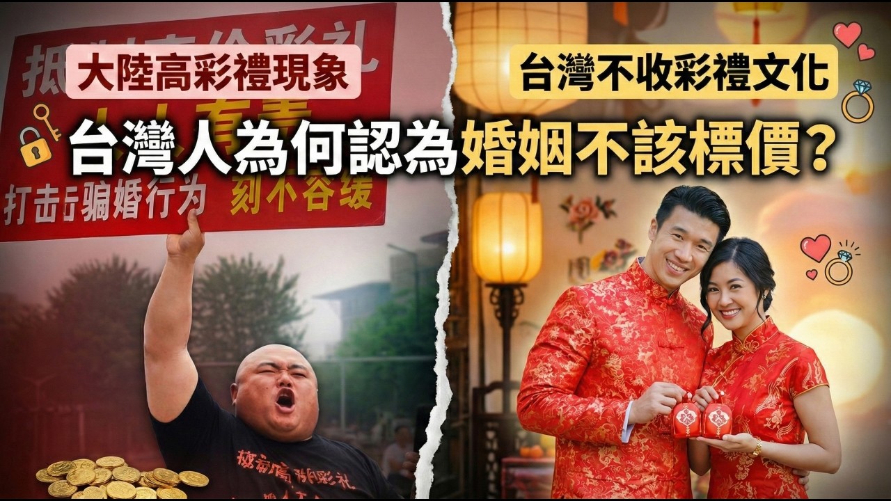 台灣人為何認為婚姻不該標價？台灣年輕人給出了完全不同的答案…大陸高彩禮現象VS台灣不收彩禮文化，結婚成本天差地遠！高額彩禮是保障還是交易？…