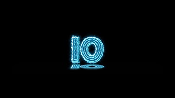 10 Seconds Countdown Neon Glowing Effect 4K Video