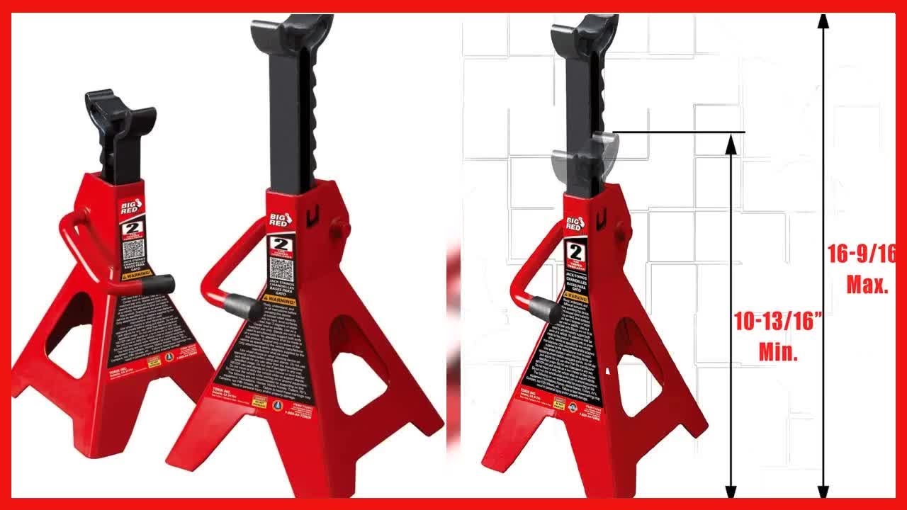 BIG RED T43004 Torin - Paire Supports De Cric Aluminium 3 Tonnes Avec Broches Verrouillables