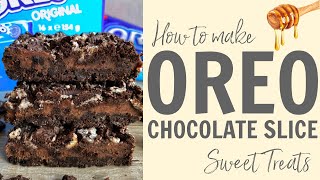How to make 4ingredient Oreo Chocolate Slice! Recipe #Shorts