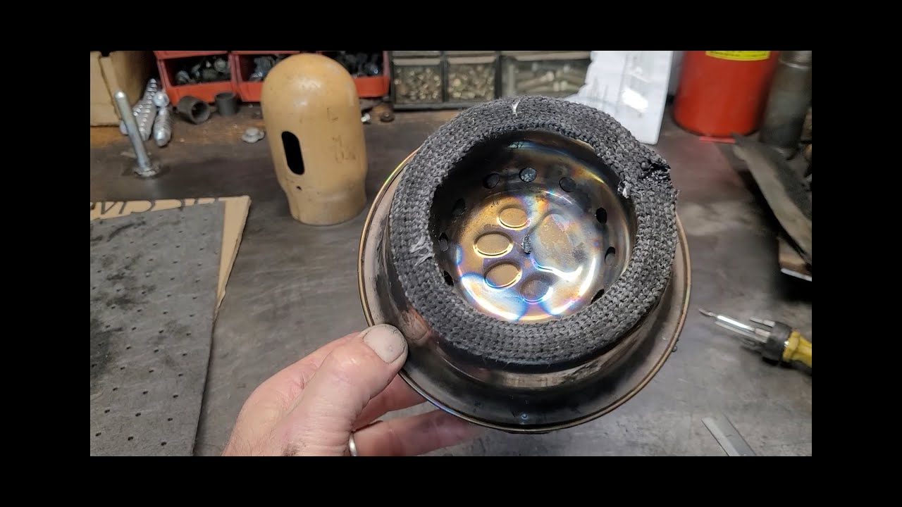 Portable Used Oil Burner Heater.. Start Up with new smaller puppy bowl mod uses less oil