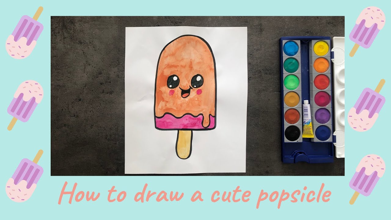 How to draw: A Cute Popsicle (easy steps to follow) - YouTube