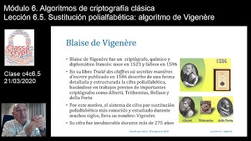 Class4crypt c4c6.5 Sustitución polialfabética y algoritmo de Vigenère