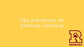 Tips and Advice for Distance Learning | Roosevelt High School | Minneapolis Public Schools
