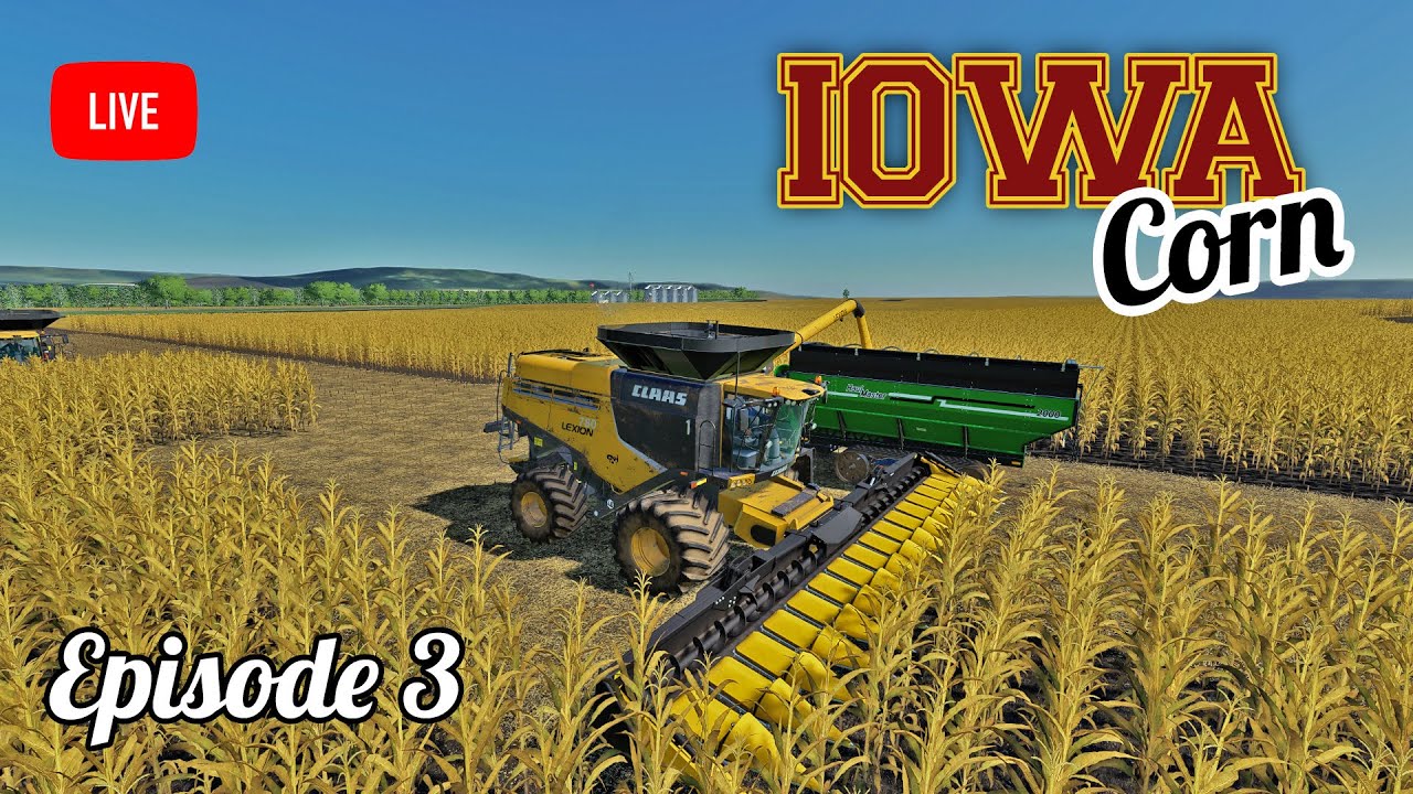 🔴 Iowa Corn - Flint Hills - LIVE - Episode 3 - Farming Simulator 19