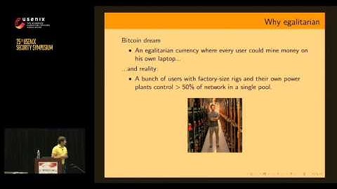 Dmitry Khovratovich presenting MTP at the 25th Usenix Security Symposium