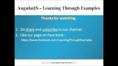 AngularJS 1.x - Learning Through Examples - Video 01