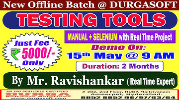 TESTING TOOLS Offline Training @ DURGASOFT