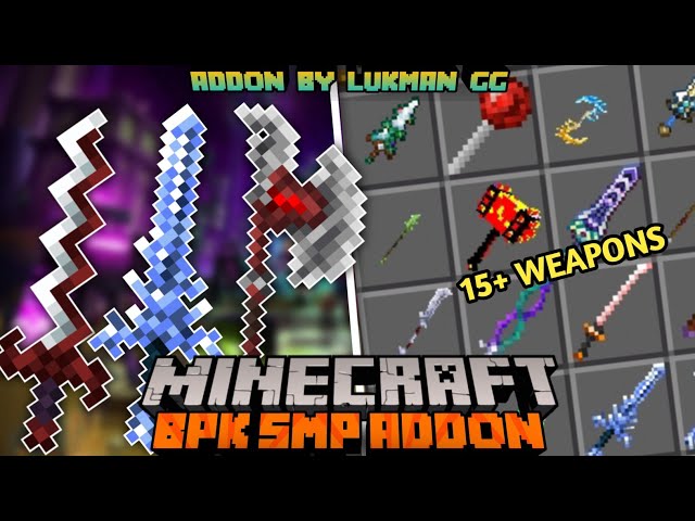 Minecraft Pe Weapon Mod - BPK SMP Weapons and Armors V5 Addon || Overpower Weapon class=