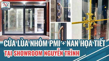 Cửa Lùa Nhôm PMI Kết Hợp Kính Hộp Nan Họa Tiết Tại Showroom Nguyễn Trình | NGUYỄN TRÌNH GROUP
