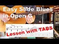 Easy Slide Blues Guitar In Open G Lesson For Beginners WITH TABS mp3