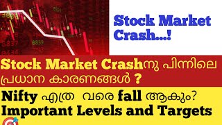 Stock market crash reasonsമലയാളം/Nifty next levels /Latest sharemarket update/wealthy life malayalam