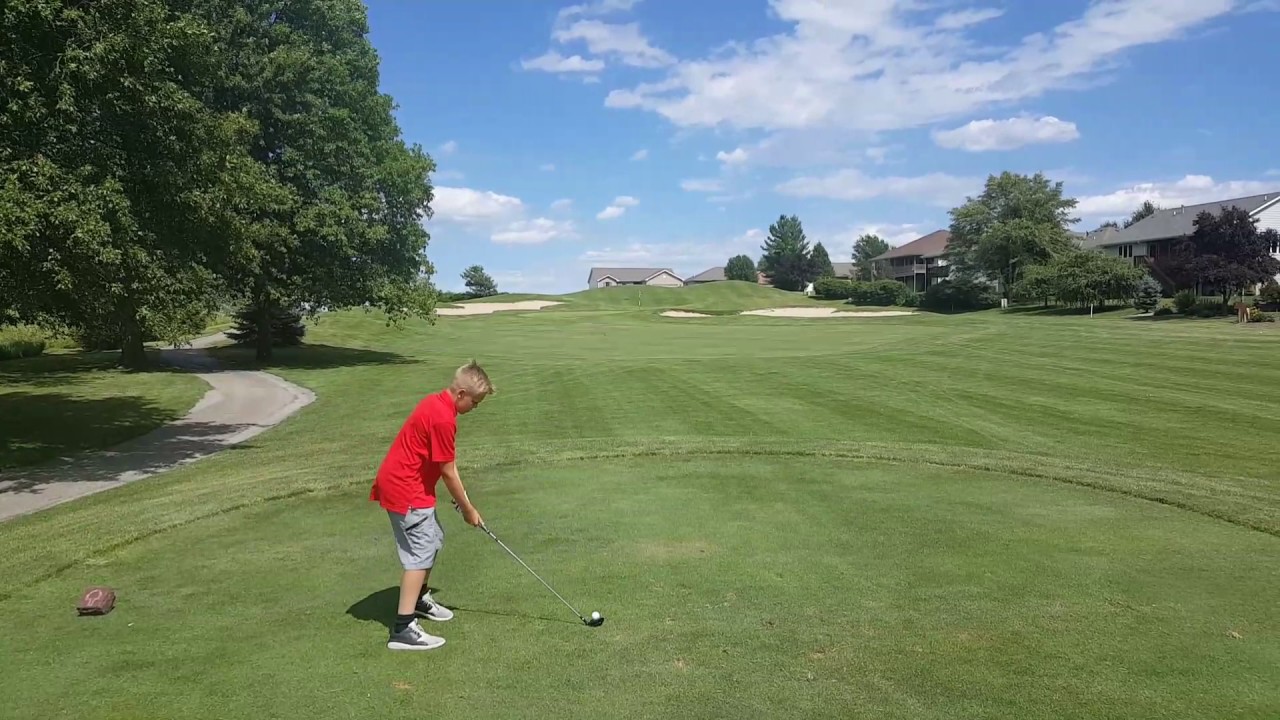 Eli's tee shot before his 2nd birdie