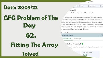 Fitting The Array || C++ || GFG Daily Problem